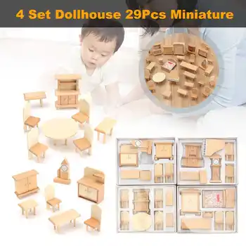 New 29Pcs/Set 3D Dollhouse Miniature Unpainted Wooden Furniture Suite 1/24 Scale Model Doll Toys Kids Toys For Children Gift
New 29Pcs/Set 3D Dollhouse Miniature Unpainted Wooden Furniture Suite 1/24 Scale Model Doll Toys Kids Toys For Children Gift