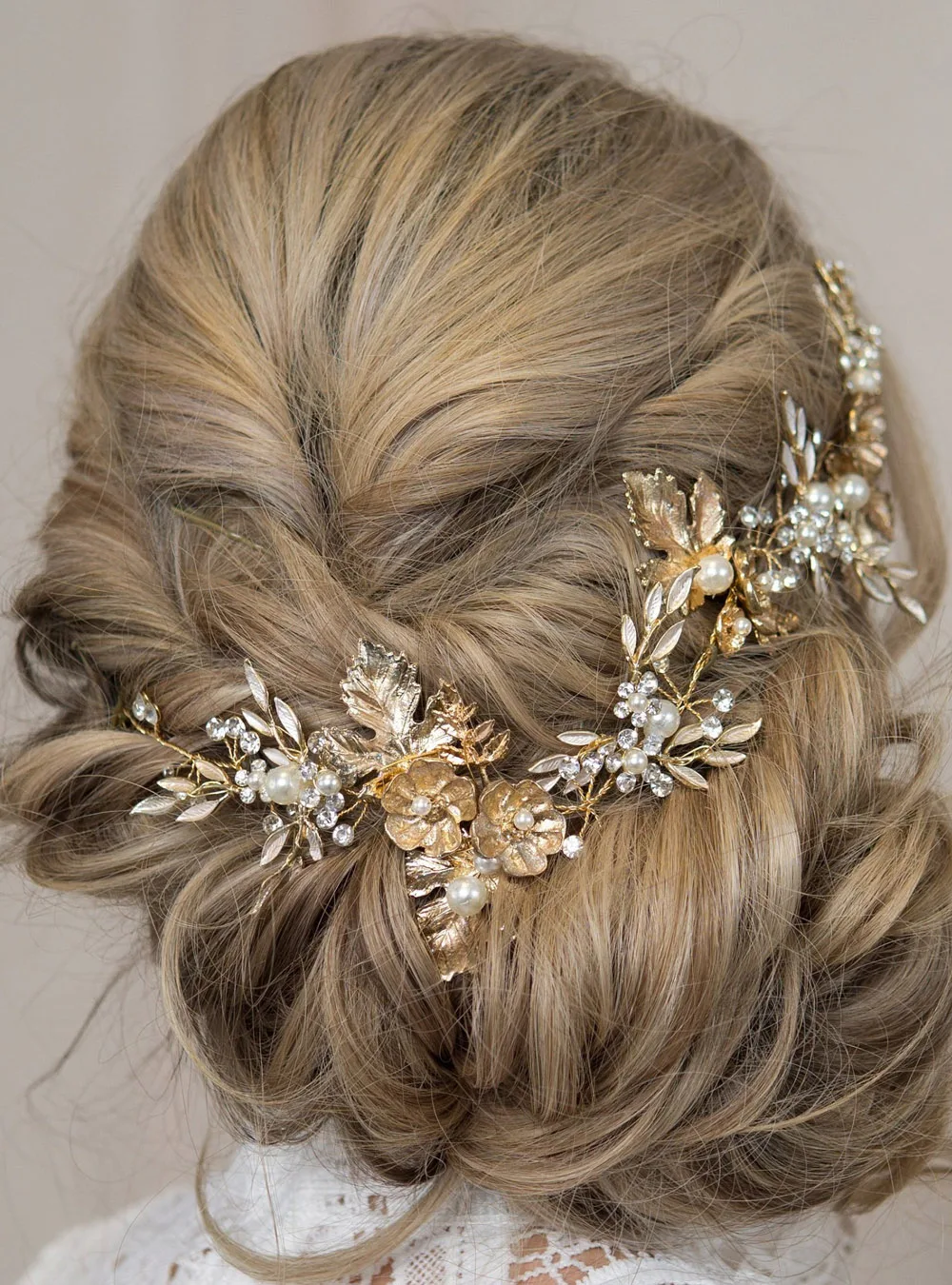 Золотая свадебная корона для волос лоза золотые листья тиара Корона