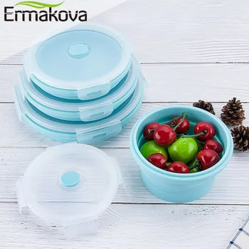 ERMAKOVA Silicone Heat-Resistant Folding Food Storage Container Box Collapsible Lunch Box Bento Box with Airtight Plastic Lid
ERMAKOVA Silicone Heat-Resistant Folding Food Storage Container Box Collapsible Lunch Box Bento Box with Airtight Plastic Lid