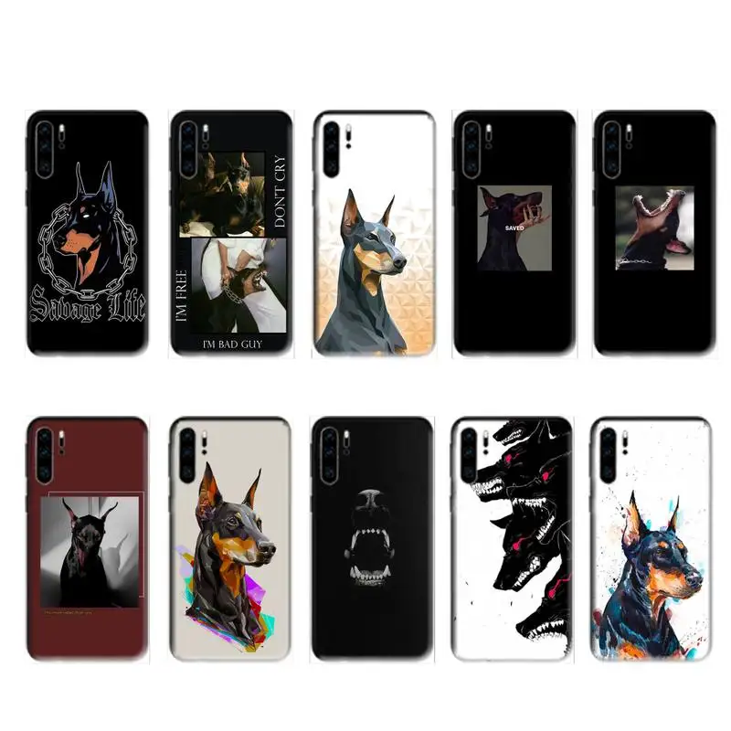 Чехол с животными Doberman для Huawei p30 p20 p40 E Pro Lite p smart s 2020 y8p y6p y7 Nova 5t Mate 10 20 30 | Мобильные