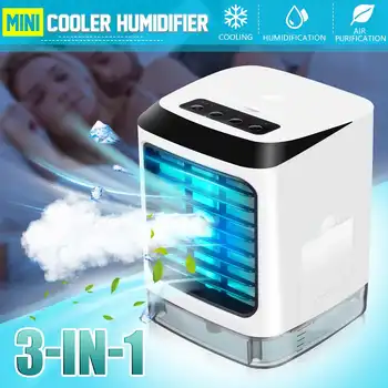 Portable Mini Air Conditioner Fan Humidifier Air Cooler USB Air Conditioner Air Cooling Fan For Office Home 7 Color LED Light
Portable Mini Air Conditioner Fan Humidifier Air Cooler USB Air Conditioner Air Cooling Fan For Office Home 7 Color LED Light