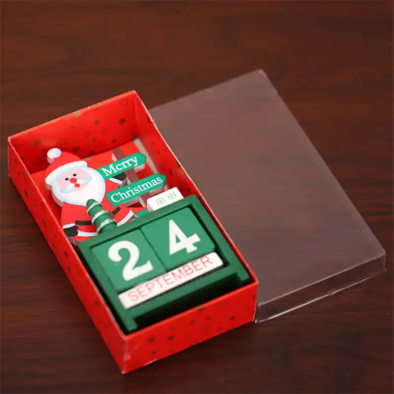 christmas new year wooden calendar small gifts table decorations