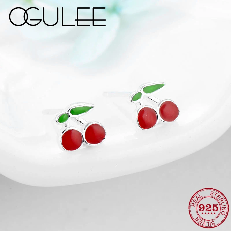 2018 Hot Lovely Cherry Earring 925 Sterling Silver Stud Earrings Green and Red Enamel Earrings Fine Jewelry women Gift
2018 Hot Lovely Cherry Earring 925 Sterling Silver Stud Earrings Green and Red Enamel Earrings Fine Jewelry women Gift
