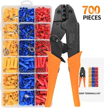 0.5-6.0mm2 Crimper crimping tools pliers for 22-10 AWG 700pcs Insulated Car Auto Terminals & Connectors Crimping Pliers
0.5-6.0mm2 Crimper crimping tools pliers for 22-10 AWG 700pcs Insulated Car Auto Terminals & Connectors Crimping Pliers