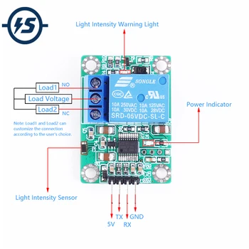 BH1750 Digital Light Intensity Sensor Module Relay Switch 5V 66536LUX Photosensitive Light Detector
BH1750 Digital Light Intensity Sensor Module Relay Switch 5V 66536LUX Photosensitive Light Detector