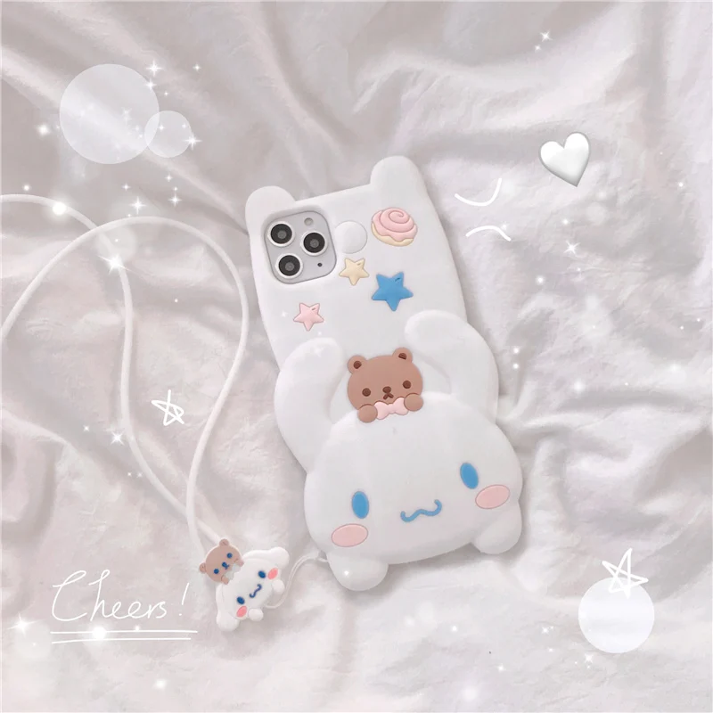 3D Cartoon Silicone Case for IPhone 11 Pro Max Cute Dog Cover XR X XS 6S 7 8 Plus Soft Funny Skin Coque | Мобильные телефоны и