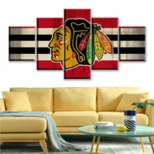 Kader Unieke Gift HD Print Schilderij Moderne Muur Art Chicago Blackhawks Logo Foto Canvas Art Home Decor Voor Woonkamer(China)