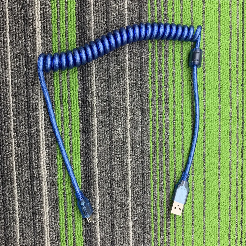 DIY USB a Mini Lina de datos Micro espiral para teclado mecanico USB2.0 2 м мини кабель Usb использование