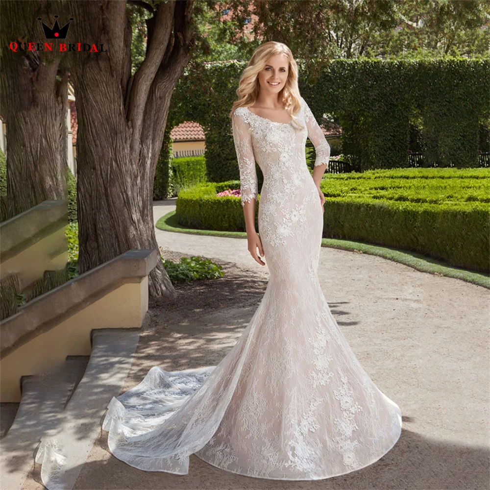 Sexy Mermaid 3 4 Sleeve Wedding Dresses Tulle Lace Long Formal Bridal Gown 2023 New Design Custom Made DS110
Sexy Mermaid 3 4 Sleeve Wedding Dresses Tulle Lace Long Formal Bridal Gown 2023 New Design Custom Made DS110