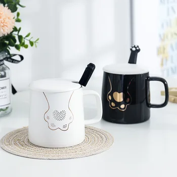 Glod Cat Claw Coffee Mug with Lid and 3D Cat Claw Spoon Handle Nordic Clear Tea Milk Tea Drink Cups Gift for Men White Black
Glod Cat Claw Coffee Mug with Lid and 3D Cat Claw Spoon Handle Nordic Clear Tea Milk Tea Drink Cups Gift for Men White Black