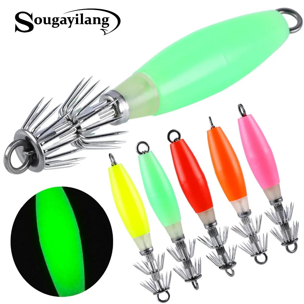 Sougayilang 5Pcs Squid Hooks Fishing Lure Umbrella Wood Shrimp Sea Fishing Artificial Cuttlefish Sleeve Jig Hard Bait Pesca
Sougayilang 5Pcs Squid Hooks Fishing Lure Umbrella Wood Shrimp Sea Fishing Artificial Cuttlefish Sleeve Jig Hard Bait Pesca