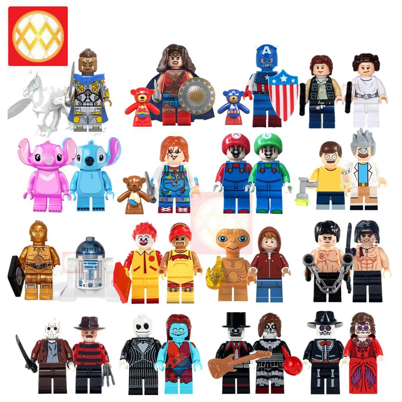 2PCS/Set Building Blocks Stitch Angie Mario Luigi C-3po Robot Princess Leia Freddy Jason Rick Morty Bricks Toys Birthday Gift
2PCS/Set Building Blocks Stitch Angie Mario Luigi C-3po Robot Princess Leia Freddy Jason Rick Morty Bricks Toys Birthday Gift