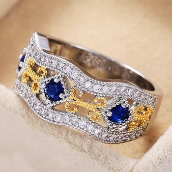 Huitan Vintage Gorgeous Female Wedding Finger Ring Shine Blue CZ Stone Wife/Mother Birthday Gift Large Antique Rings Anillos
Huitan Vintage Gorgeous Female Wedding Finger Ring Shine Blue CZ Stone Wife/Mother Birthday Gift Large Antique Rings Anillos
