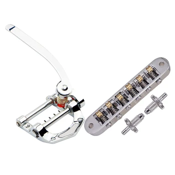 1Pcs Guitar Vibrato Tailpiece Tremolo Flat Top Body Tremolo Unit Vibrato Bridge Silver & 1Pcs Tune-O-Matic Electric Roller Saddl 
1Pcs Guitar Vibrato Tailpiece Tremolo Flat Top Body Tremolo Unit Vibrato Bridge Silver & 1Pcs Tune-O-Matic Electric Roller Saddl