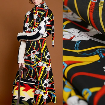 136CM 16MM Chains Print Stretch Black Silk Crepe De Chine Fabric for Summer Dress Blouse Skirt Shirt Pants E1280 
136CM 16MM Chains Print Stretch Black Silk Crepe De Chine Fabric for Summer Dress Blouse Skirt Shirt Pants E1280