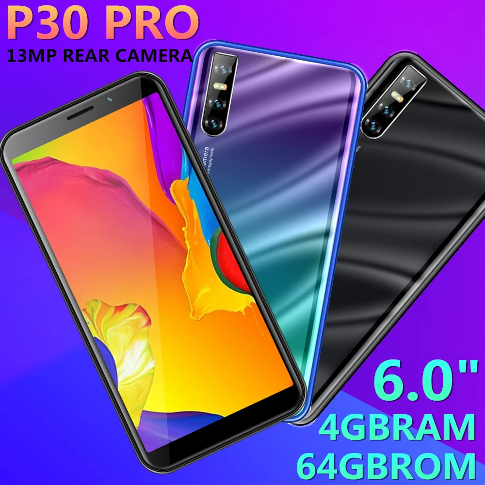 Original Mobile Phone P30 Pro 4GB RAM 64G ROM 6.0INCH 13MP+5MP Face Recognition Unlocked Smartphones Android OS Cellphones
Original Mobile Phone P30 Pro 4GB RAM 64G ROM 6.0INCH 13MP+5MP Face Recognition Unlocked Smartphones Android OS Cellphones