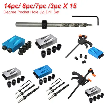14pc/ 8pc/7pc /3pc Pocket Hole Jig Replaceable 6mm 8mm 10mm Drill Guide Back Dowel Jig Kit Wood Drill for Woodworking Jointing
14pc/ 8pc/7pc /3pc Pocket Hole Jig Replaceable 6mm 8mm 10mm Drill Guide Back Dowel Jig Kit Wood Drill for Woodworking Jointing
