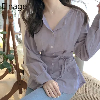 Elnage Slim Waist Tie Lace Up Solid Summer Clothes Korean Retro Long Sleeve Shirt Bottoming Tops Blusas Mujer De Moda 5A383
Elnage Slim Waist Tie Lace Up Solid Summer Clothes Korean Retro Long Sleeve Shirt Bottoming Tops Blusas Mujer De Moda 5A383