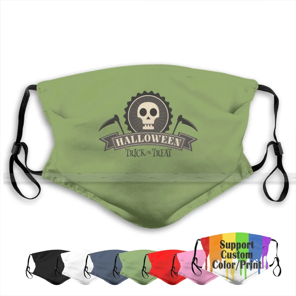 Happy Halloween Death Skull футболка многоразовая маска для лица Регулируемые моющиеся