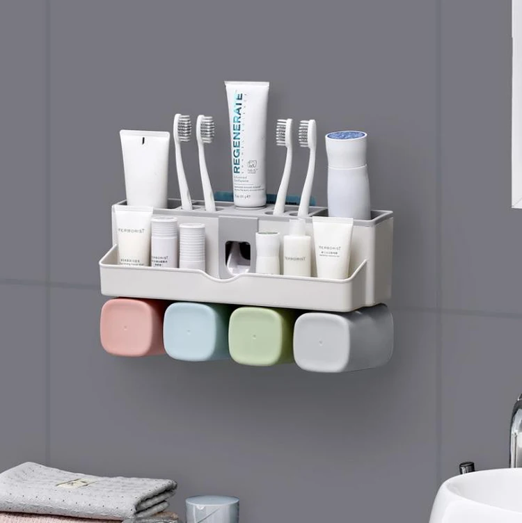 Wall Suction Toothpaste Squeezer Automatic Toothpaste Dispenser Toothbrush Holder Bathroom Accessories Storage Rack with Cups
Wall Suction Toothpaste Squeezer Automatic Toothpaste Dispenser Toothbrush Holder Bathroom Accessories Storage Rack with Cups