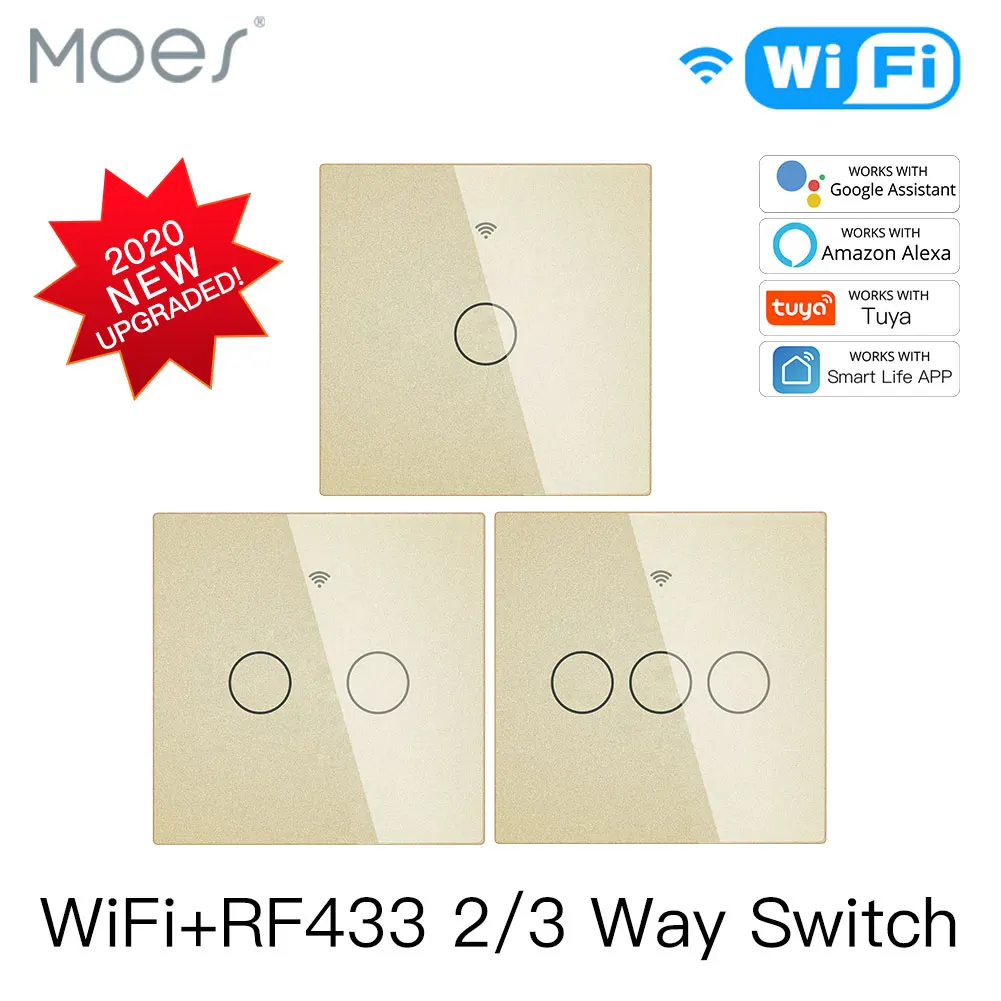 NEW Upgraded WiFi Smart RF433 Touch Switch 2/3 Way Smart Life/Tuya App Control,Alexa Google Home Voice Control 1/2/3 Gang
NEW Upgraded WiFi Smart RF433 Touch Switch 2/3 Way Smart Life/Tuya App Control,Alexa Google Home Voice Control 1/2/3 Gang