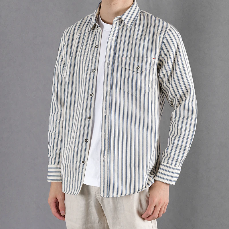 

New Striped long sleeve Italy Style cotton men shirt brand fashion shirts for men casual trendy shirt mens camisa camiseta