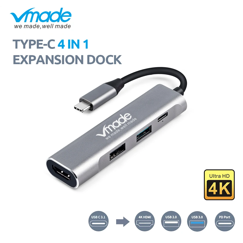 Vmade 4 in1USB Type C HUB USB-C To HDMI 4K USB 3.0 2.0 PD Charging Adapter Dock For MacBook pro Samsung S10 S9 huawei P20 Pro
Vmade 4 in1USB Type C HUB USB-C To HDMI 4K USB 3.0 2.0 PD Charging Adapter Dock For MacBook pro Samsung S10 S9 huawei P20 Pro