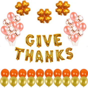 "GIVE THANKS" Aluminum Film Balloons Clover Maple Leaf Print Latex Balloon Thanksgiving Mother's Day Party Decor
"GIVE THANKS" Aluminum Film Balloons Clover Maple Leaf Print Latex Balloon Thanksgiving Mother's Day Party Decor