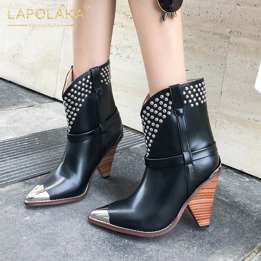 Lapolaka new fashion Hot Big Size 43 Pointed Toe Ankle Boots Woman Shoes Strange Style Slip On Rivet Shoes Women Boots Female
Lapolaka new fashion Hot Big Size 43 Pointed Toe Ankle Boots Woman Shoes Strange Style Slip On Rivet Shoes Women Boots Female