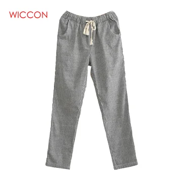 Cotton Linen Women Casual Pants 2020 Fashion Loose Long Pants Elastic Waist Straight Striped Trousers Pantalon
Cotton Linen Women Casual Pants 2020 Fashion Loose Long Pants Elastic Waist Straight Striped Trousers Pantalon