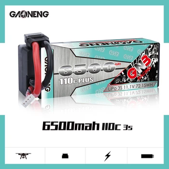 Gaoneng GNB Plus 11.1V 6500mAh 110C 3S Lipo Battery T XT60 XT90 Plug for RC HSP 1/8 1/10 Buggy RC Car Truck Axial Scx10 Crawler
Gaoneng GNB Plus 11.1V 6500mAh 110C 3S Lipo Battery T XT60 XT90 Plug for RC HSP 1/8 1/10 Buggy RC Car Truck Axial Scx10 Crawler