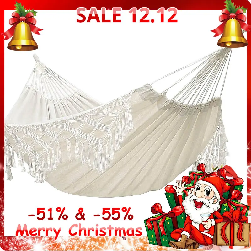 Pure Cotton Hammock Macrame 2 Person Swing Bed Garden Outdoor Hanging Chair New with stroage bag
Pure Cotton Hammock Macrame 2 Person Swing Bed Garden Outdoor Hanging Chair New with stroage bag