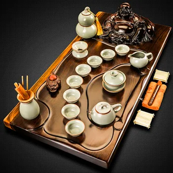 Complete Set Of Kung Fu Tea Set Eebony Tea Tray Solid Wood Tea Table Ceramic Household Simple Teapot Teacup Tea Ceremony 
Complete Set Of Kung Fu Tea Set Eebony Tea Tray Solid Wood Tea Table Ceramic Household Simple Teapot Teacup Tea Ceremony