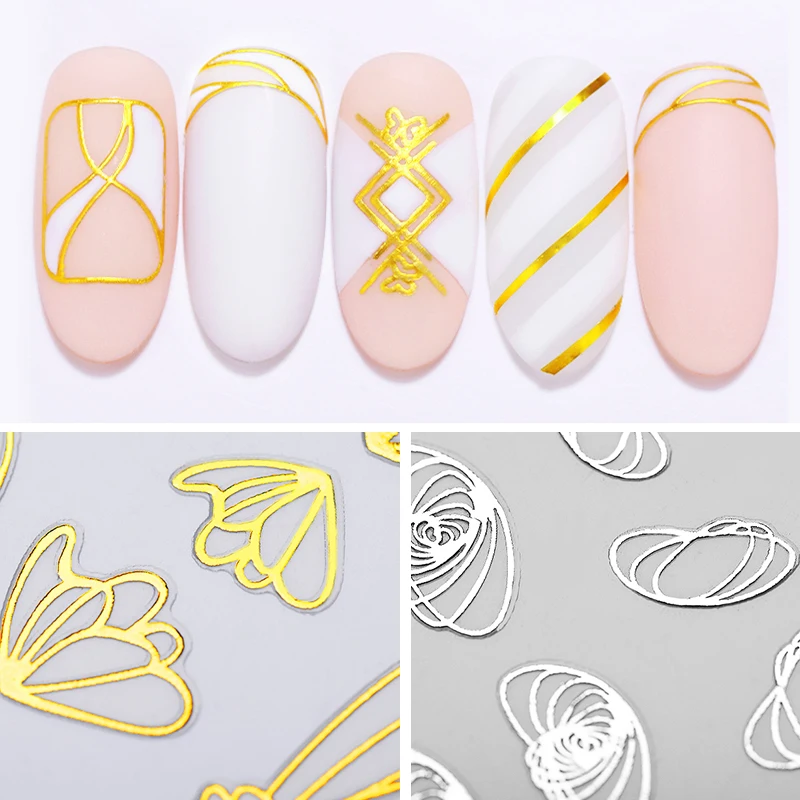 9 Pcs/Set Gold Silver 3D Nail Stickers Mixed Patterns Adhesive Transfer Decals Stickers Manicur DIY Nail Art Decorations
9 Pcs/Set Gold Silver 3D Nail Stickers Mixed Patterns Adhesive Transfer Decals Stickers Manicur DIY Nail Art Decorations