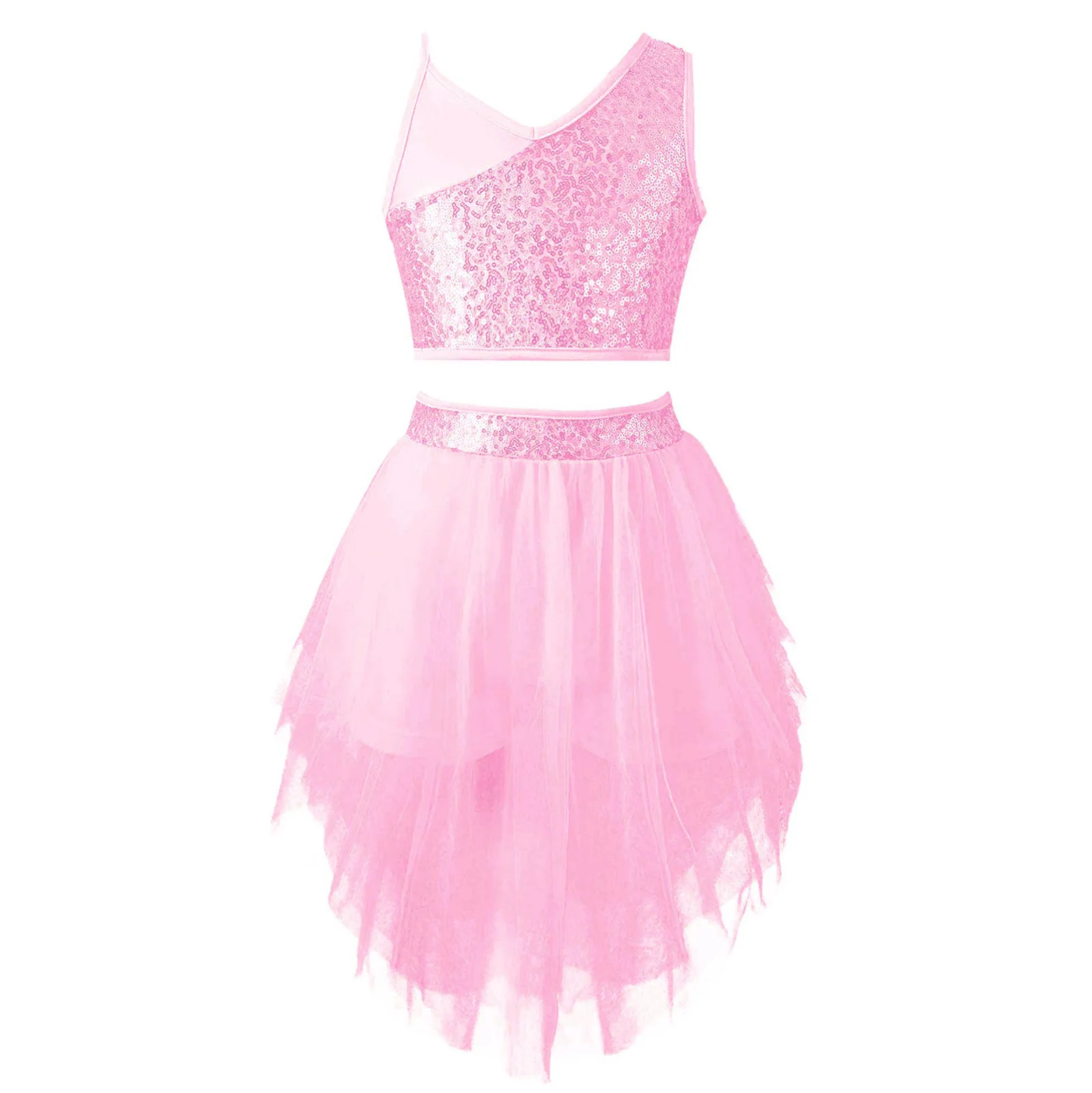 Kids Girls Gymnastics Ballet Lyrical Dance Costume V Neckline Sequins Crop Top with Mesh Boxer Skirt Ballerina Tulle Costume
Kids Girls Gymnastics Ballet Lyrical Dance Costume V Neckline Sequins Crop Top with Mesh Boxer Skirt Ballerina Tulle Costume