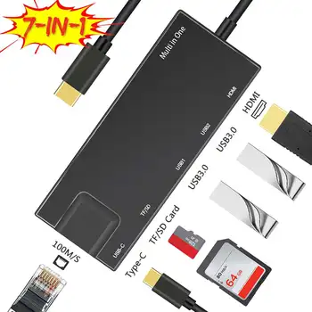 7 in 1 USB Docking Station Type C to HDMI VGA Dual USB 3.0 SD/TF Card Reader 100M/s Converter HUB 4K HDMI Adapter Multi-use Tool
7 in 1 USB Docking Station Type C to HDMI VGA Dual USB 3.0 SD/TF Card Reader 100M/s Converter HUB 4K HDMI Adapter Multi-use Tool