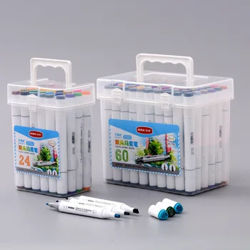 60 Colors Art Marker Brush Set Dual Headed Oily Based Animation Manga Drawing Design Sketch Pen Stationery Supplies K1241 E 
60 Colors Art Marker Brush Set Dual Headed Oily Based Animation Manga Drawing Design Sketch Pen Stationery Supplies K1241 E