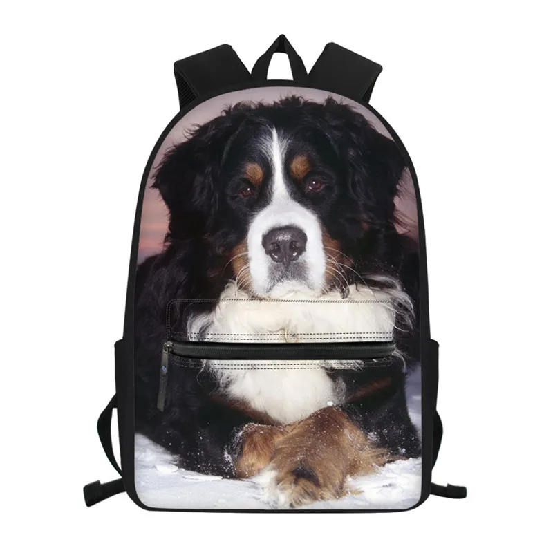 

3D Bernese Mountain Dog School Backpack for Teenager Girls Boys Schoolbag Laptop Backpack Mochila Feminina Bolsas