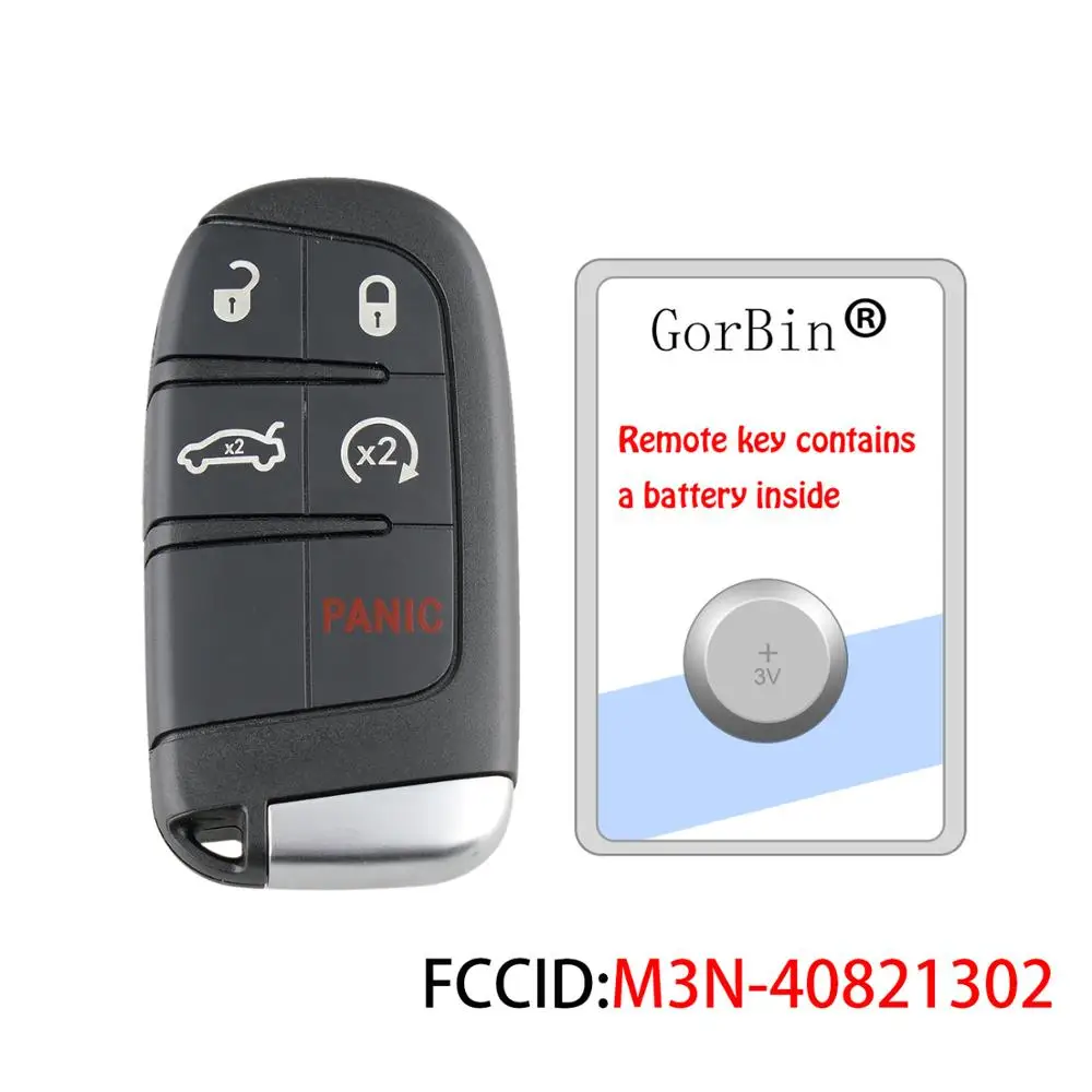 GORBIN Car Rmeote Key for Chrysler Dodge Charger Dart Journey Challenger Durango 300 Smart Car Key M3N-40821302 433Mhz 5BUT
GORBIN Car Rmeote Key for Chrysler Dodge Charger Dart Journey Challenger Durango 300 Smart Car Key M3N-40821302 433Mhz 5BUT