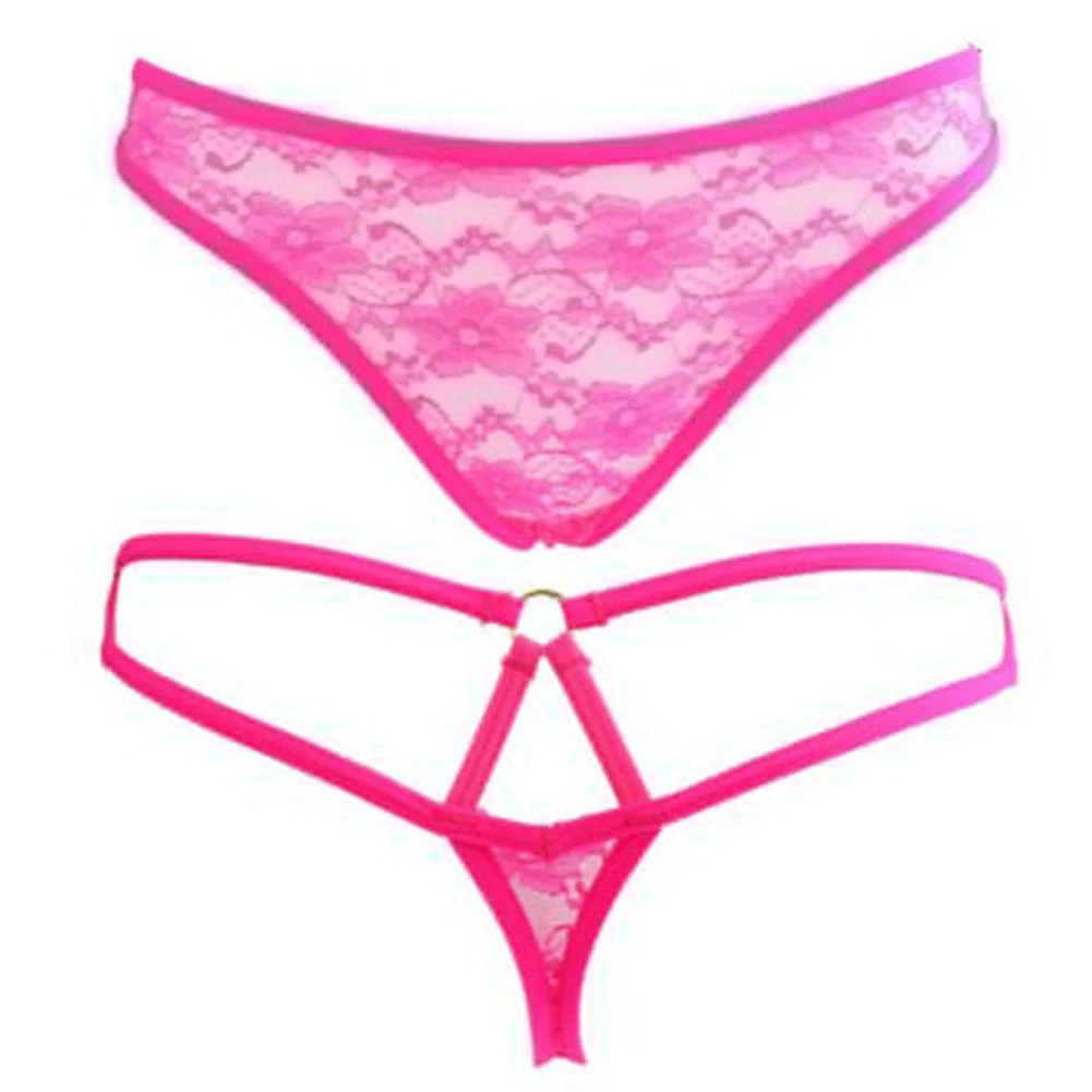 CLEARANCE SALE!!! Women Floral See-Through Lace Cotton Blend Underwear Crotchless Thongs G-String Open Crotch Low Waist Sexy