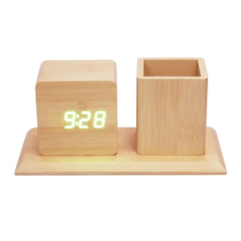 Digital Thermometer Wooden LED Alarm Clock with Pen Case Digital Alarm Clocks Storage Box Retro Glow Clock Desktop Table Clock 
Digital Thermometer Wooden LED Alarm Clock with Pen Case Digital Alarm Clocks Storage Box Retro Glow Clock Desktop Table Clock