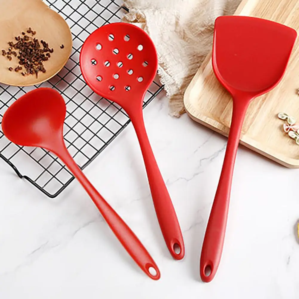 Heat Resistant Soft Handle Silicone Soup Spoon Shovel Colander Kitchen Utensil Dinnerware Kitchen Healthy Untensils Tools
Heat Resistant Soft Handle Silicone Soup Spoon Shovel Colander Kitchen Utensil Dinnerware Kitchen Healthy Untensils Tools
