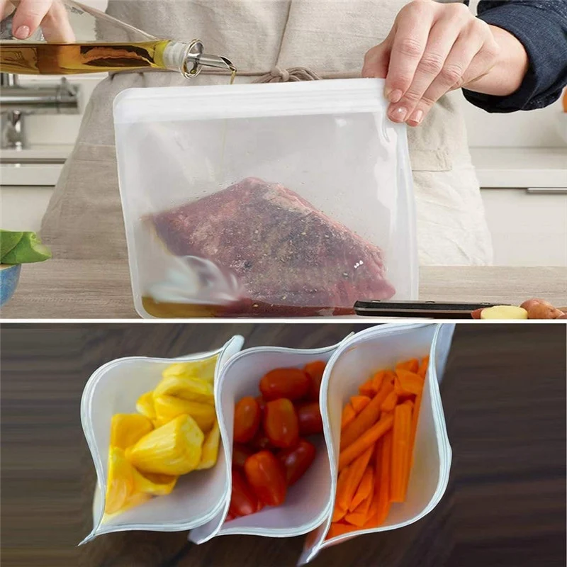 PEVA Food Storage Bag Containers Reusable Freezer Bag Leakproof Top Ziplock Silicone Bags Kitchen Organizer
PEVA Food Storage Bag Containers Reusable Freezer Bag Leakproof Top Ziplock Silicone Bags Kitchen Organizer