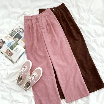 Vintgae Pink High Waist Pleated Corduroy Pants Women Loose Slimming Autumn Casual Straight Pants
Vintgae Pink High Waist Pleated Corduroy Pants Women Loose Slimming Autumn Casual Straight Pants