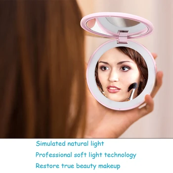 Light mini portable LED makeup mirror with light makeup girl with a round small mirror USB charging light mirror
Light mini portable LED makeup mirror with light makeup girl with a round small mirror USB charging light mirror