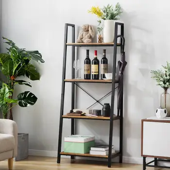 4 tiers Retro Ladder Shelf for Living Room Metal Frame Wood Bookshelf Bookcase Plant and Flower Stand Storage Rack Shelves
4 tiers Retro Ladder Shelf for Living Room Metal Frame Wood Bookshelf Bookcase Plant and Flower Stand Storage Rack Shelves