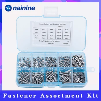320Pcs/set M2 M2.5 M3 ISO7380 Kit 304 Stainless Steel A2 Round Head Screws Mushroom Hexagon Socket Button Head Screw Kit HW016
320Pcs/set M2 M2.5 M3 ISO7380 Kit 304 Stainless Steel A2 Round Head Screws Mushroom Hexagon Socket Button Head Screw Kit HW016