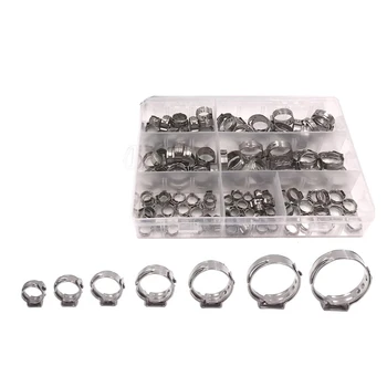 Cinch Clamp Rings, Single Ear Stepless Hose Clamps Assortment Kit, Crimp Pinch Fitting Tools,304 Stainless Steel(130Pcs)
Cinch Clamp Rings, Single Ear Stepless Hose Clamps Assortment Kit, Crimp Pinch Fitting Tools,304 Stainless Steel(130Pcs)