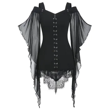 Womens Tops And Blouses Women Gothic Lace Insert Sleeve Blouse Women Plus Size Blouses Women Tops Shirts
Womens Tops And Blouses Women Gothic Lace Insert Sleeve Blouse Women Plus Size Blouses Women Tops Shirts