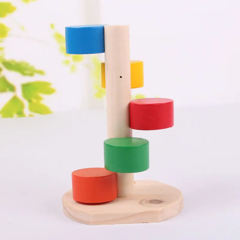 Фото Natural Wooden Hamster Climbing Ladder Toy Small Animal Colorful Seesaw Sports Jumping Pet Molars Exercise Dual-use Items | Дом и сад